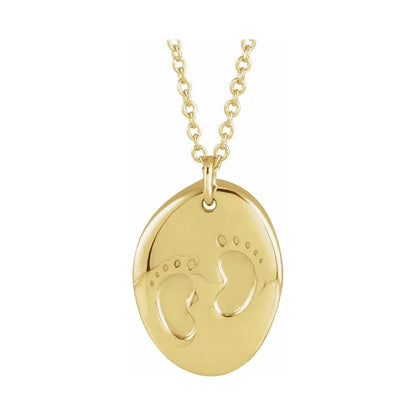 Engravable Tiny Footprint Necklace