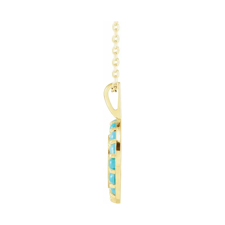 Turquoise Halo-Style Engravable Necklace