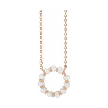 14K Yellow Gold Pearl necklace