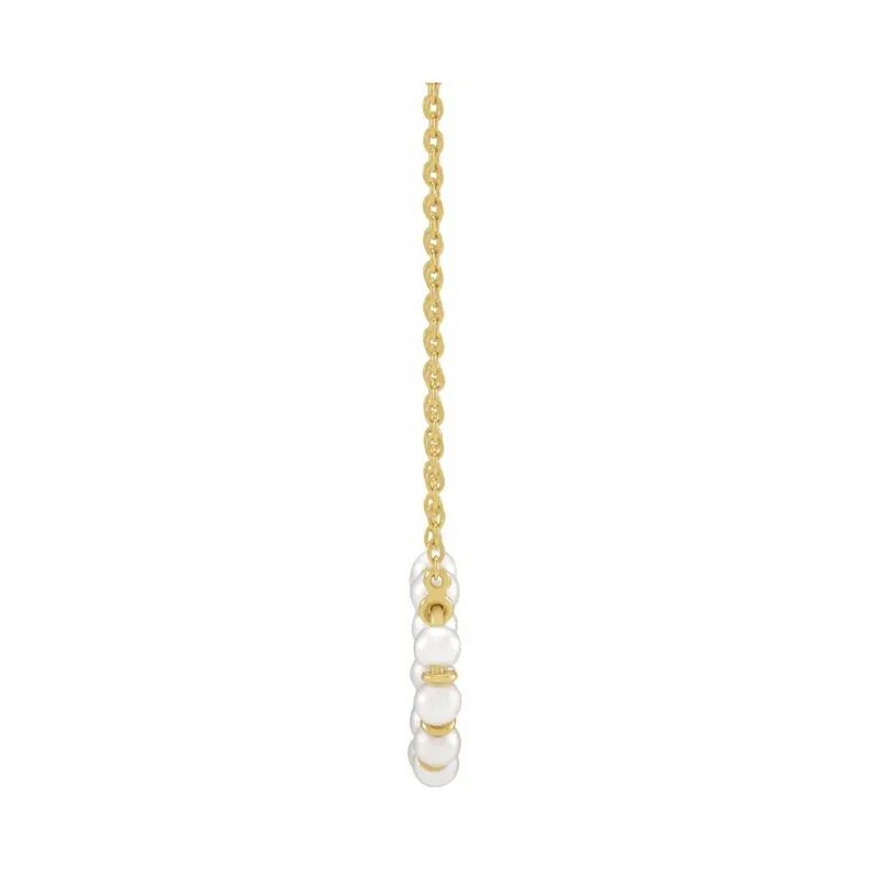 14K Yellow Gold Pearl necklace