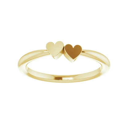 2-Heart Family Engravable Ring