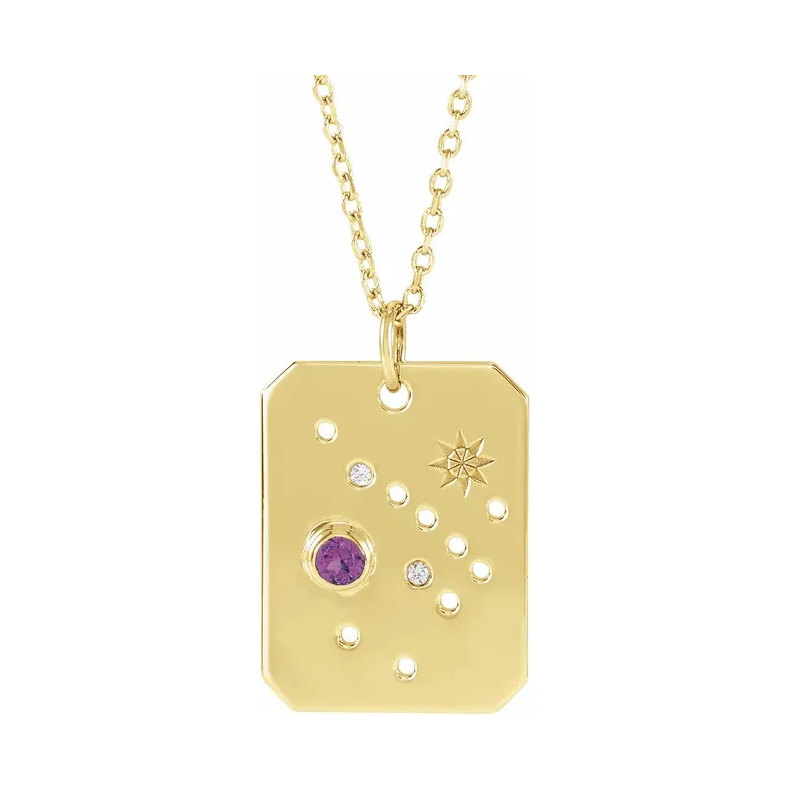 14K Gold Zodiac Constellation Necklace