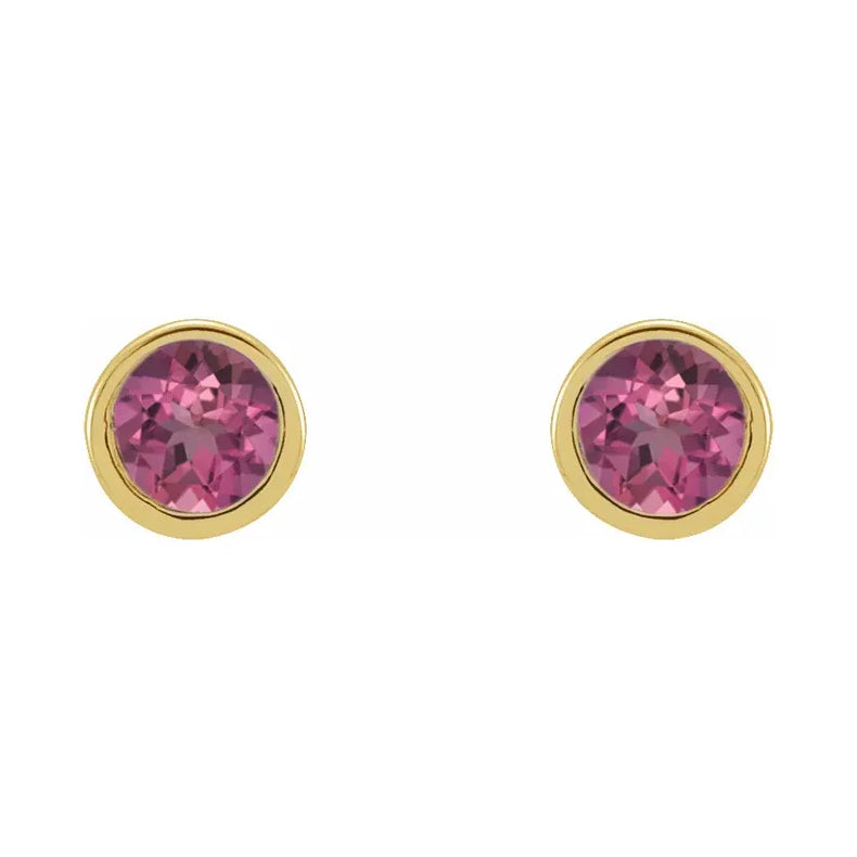 Micro Bezel-Set Stud Earrings