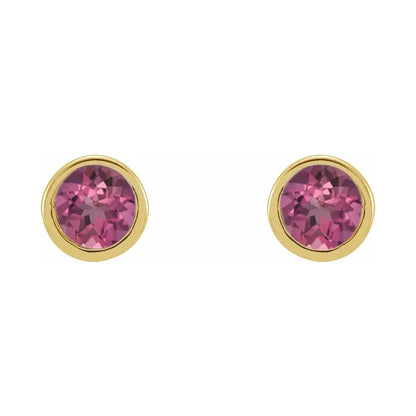 Micro Bezel-Set Stud Earrings