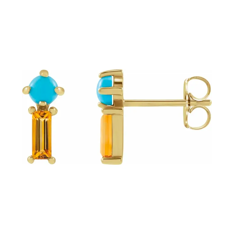 Turquoise & Citrine Earrings