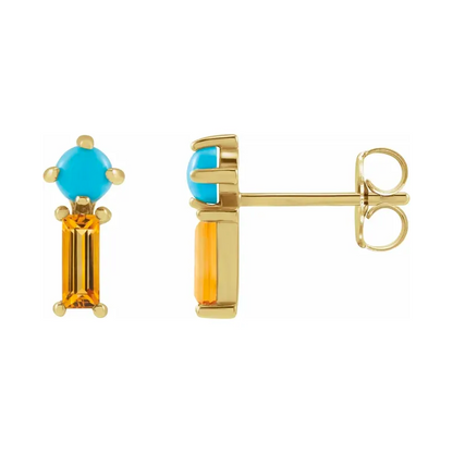 Turquoise &amp; Citrine Earrings