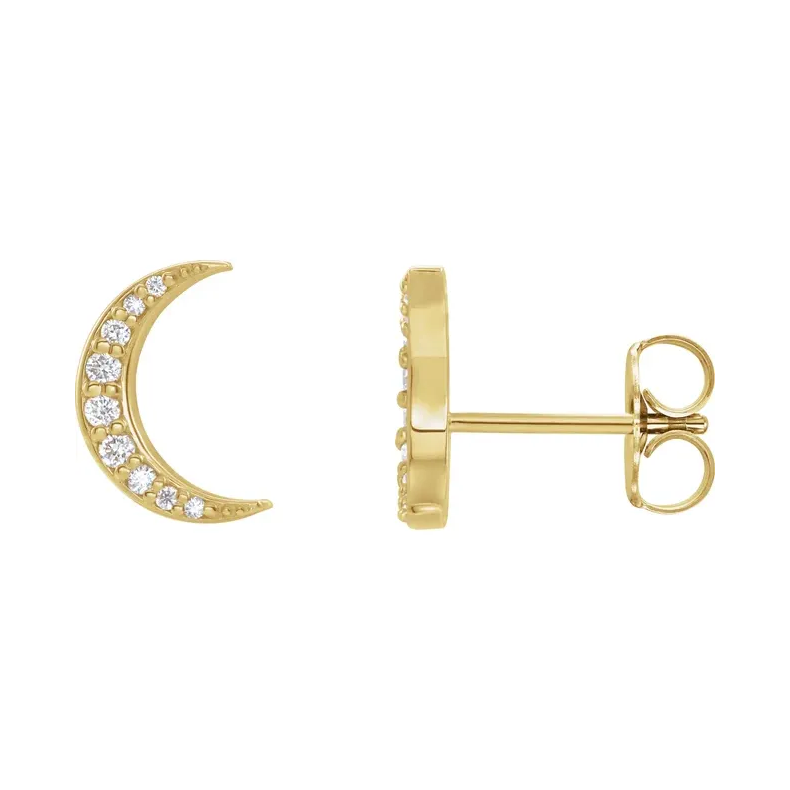 Diamond Crescent Moon Earrings