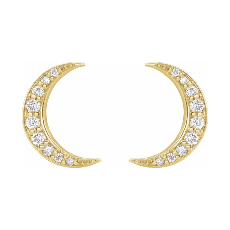 Diamond Crescent Moon Earrings