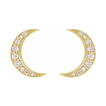 Diamond Crescent Moon Earrings