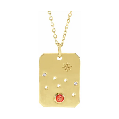 14K Gold Zodiac Constellation Necklace