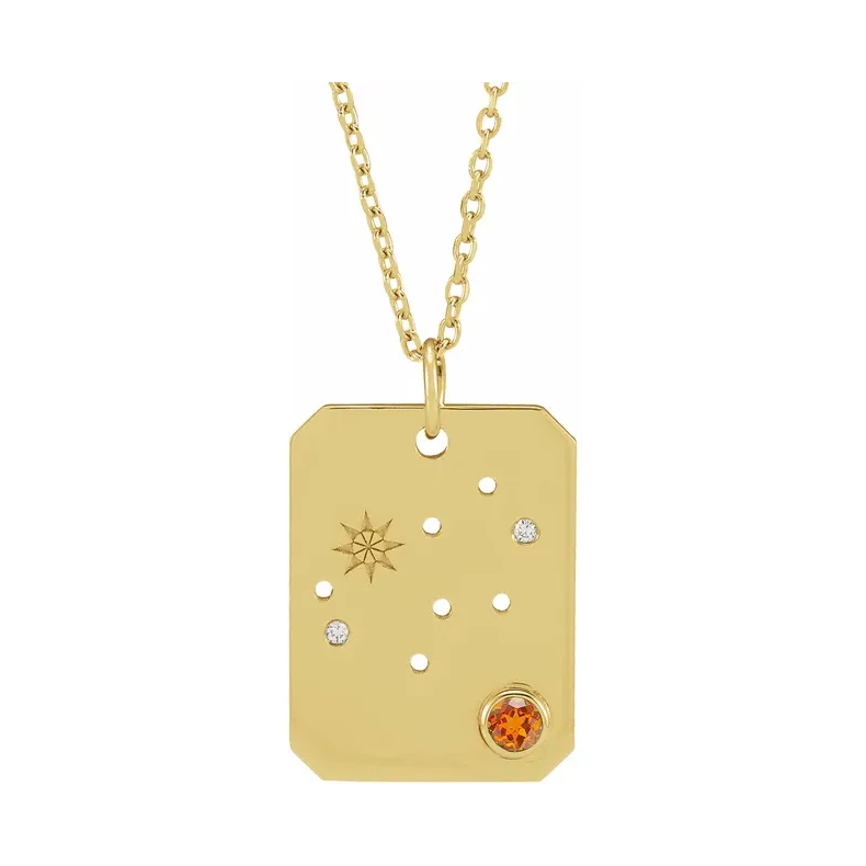 14K Gold Zodiac Constellation Necklace