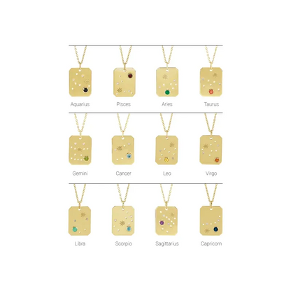 14K Gold Zodiac Constellation Necklace